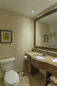 Upgraded hotel bathroom