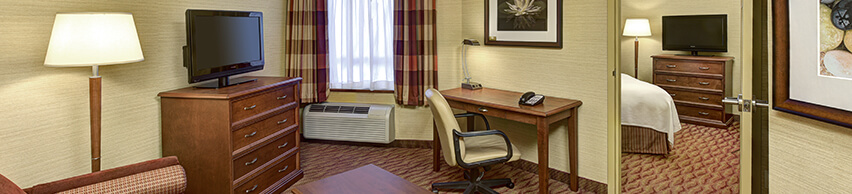 Two room suite for leisure or business stays.