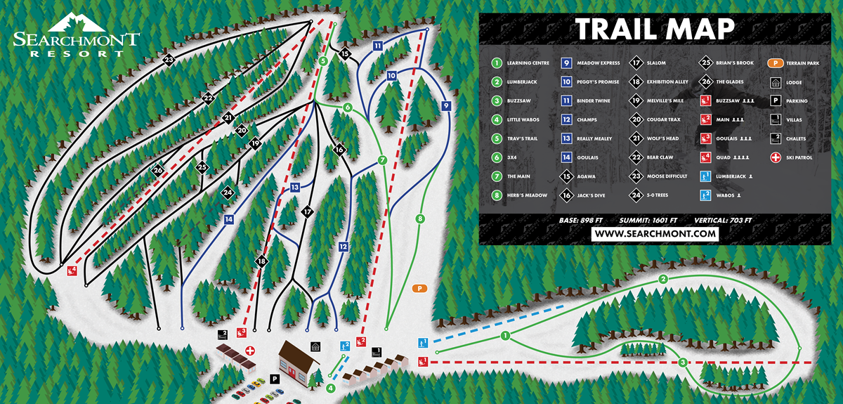 Searchmont Ski Resort Mountain Trail Map